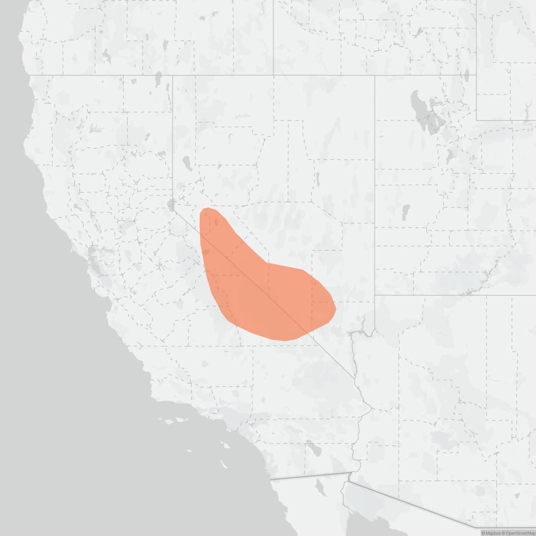 Range map for Great Basin Dwarf Shrew