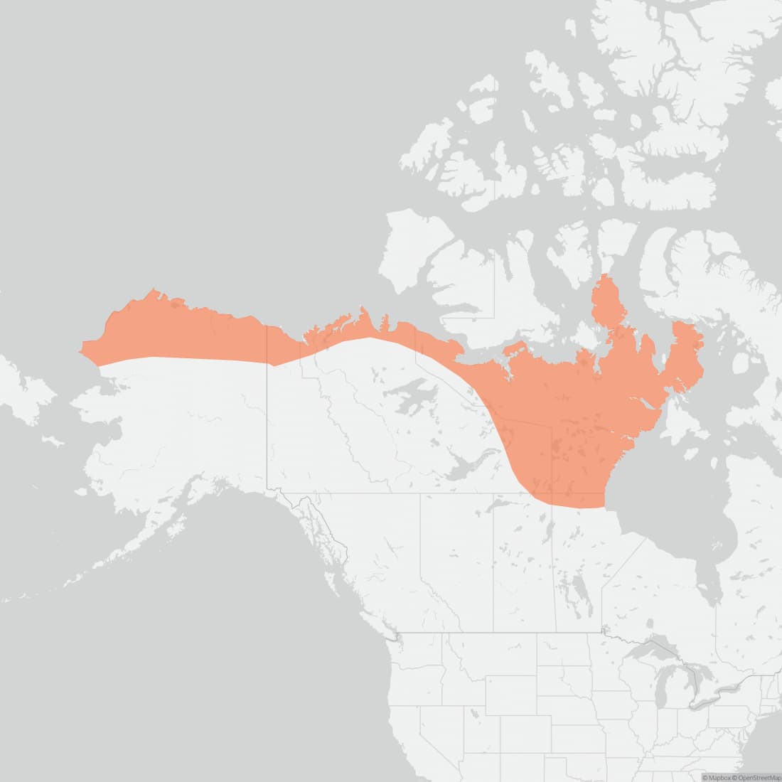 Range map for Barren Ground Shrew