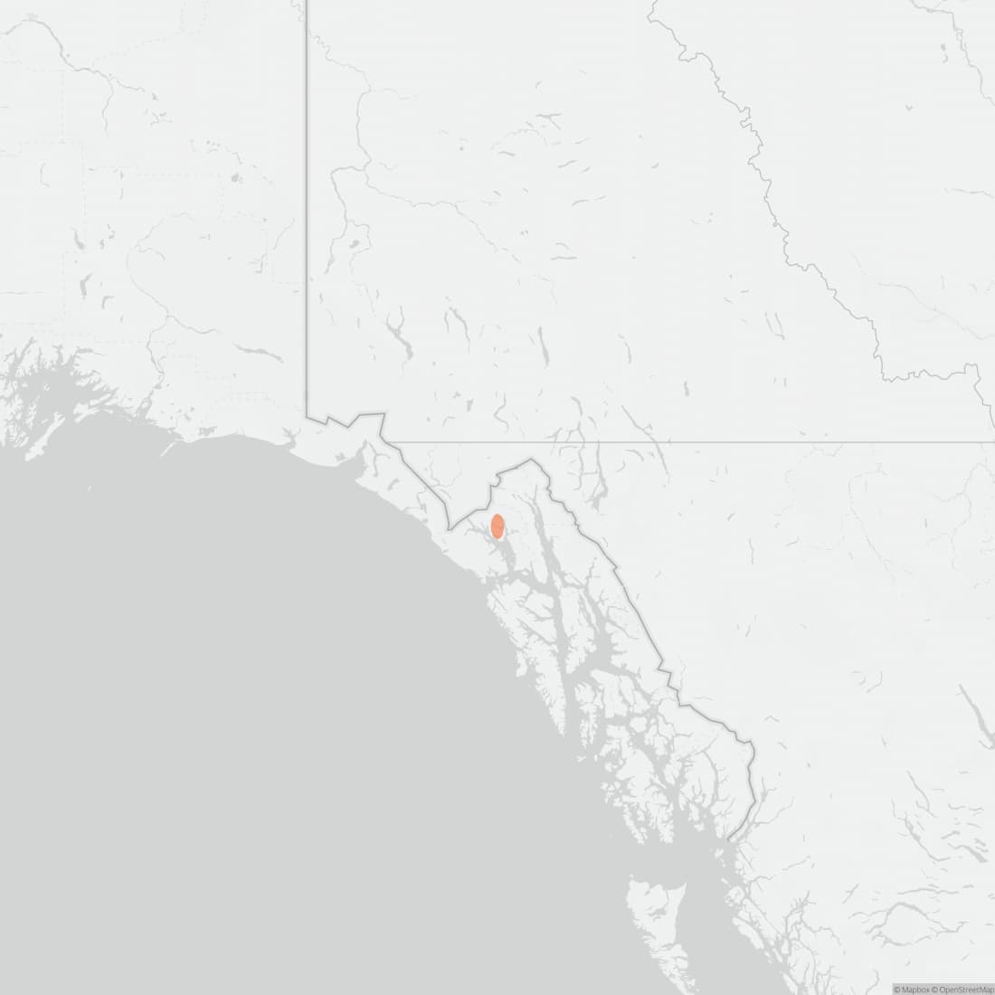 Range map for Glacier Bay Water Shrew