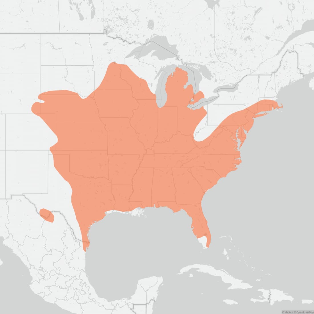 Range map for Eastern Mole