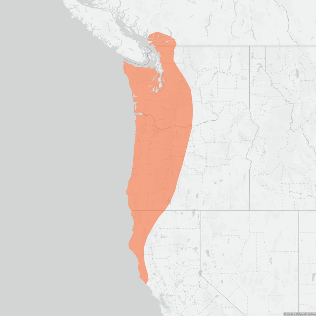 Range map for Bendire's Shrew