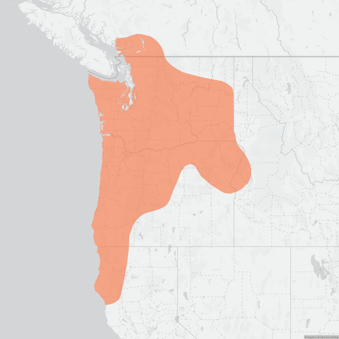 Range map for Coast Mole