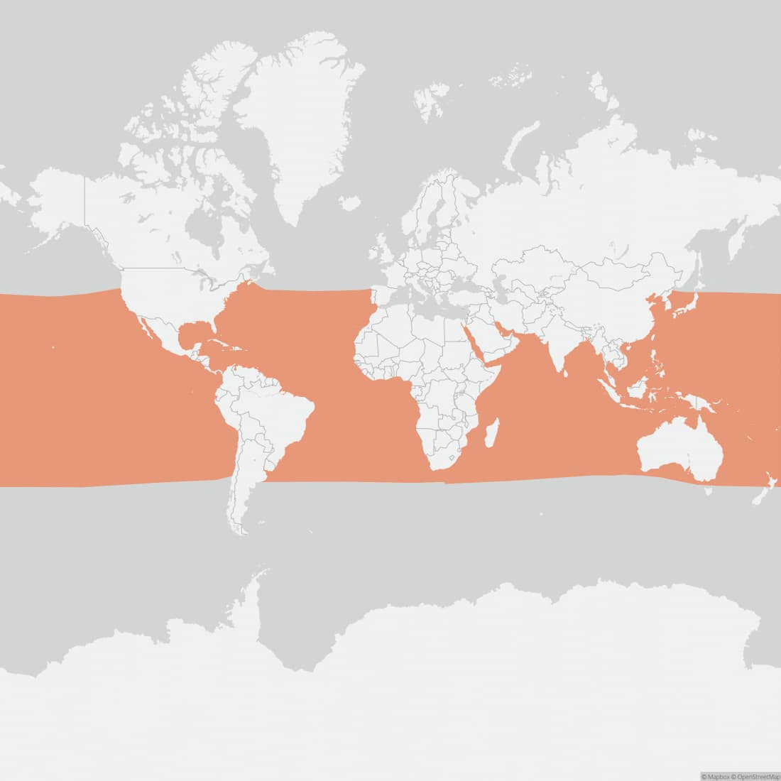 Range map for Dwarf Sperm Whale