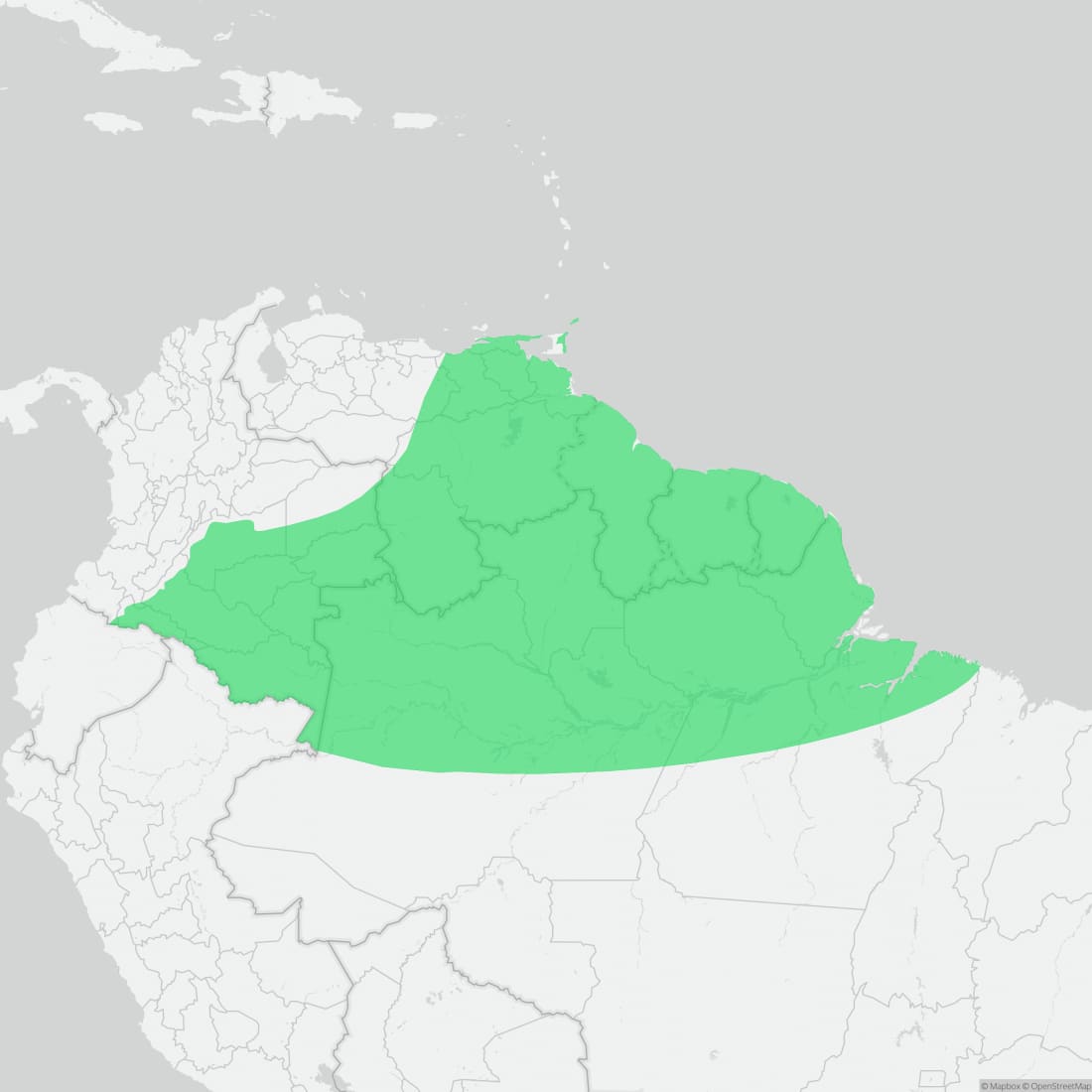 Range map for Rainbow Whiptail