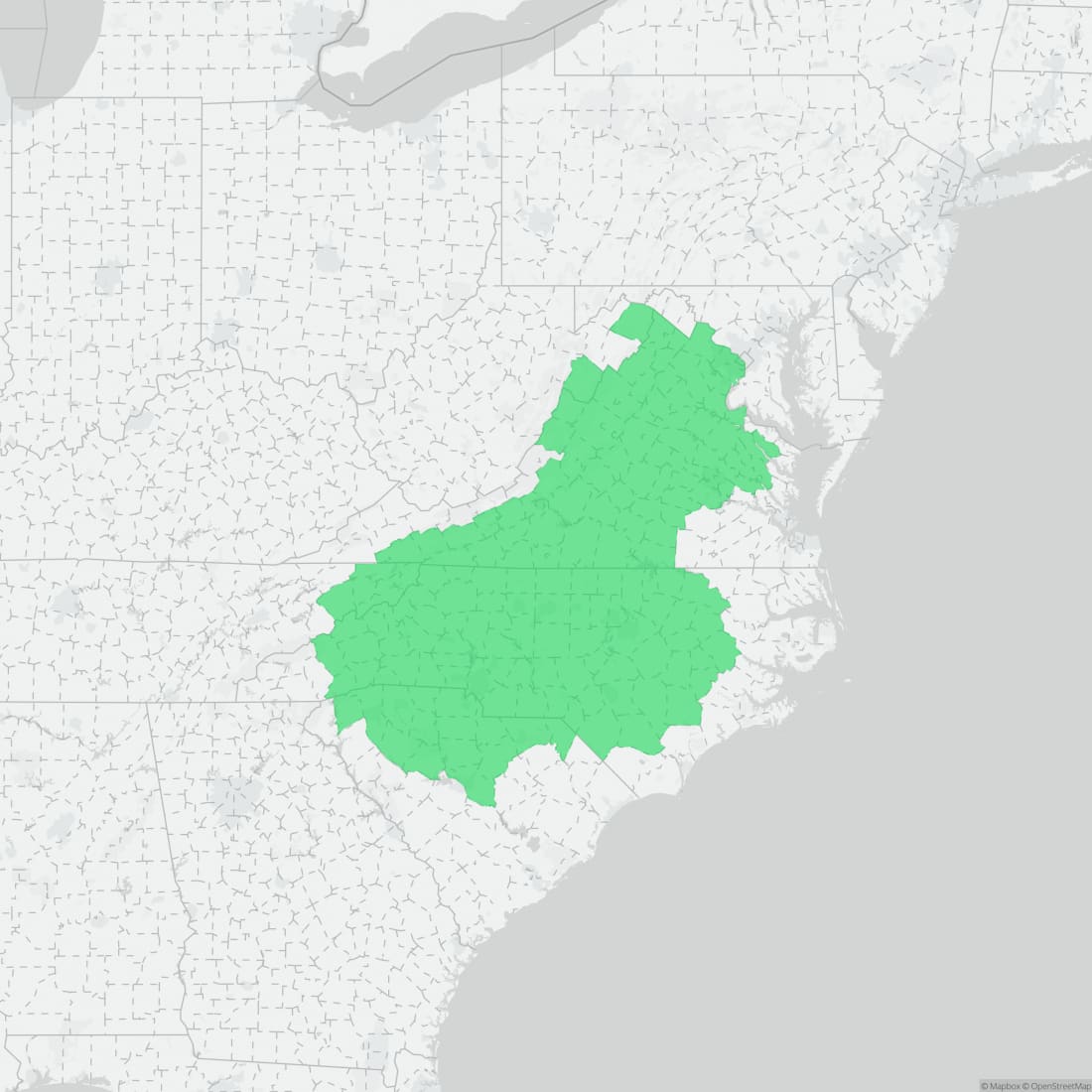 Range map for White-spotted Slimy Salamander