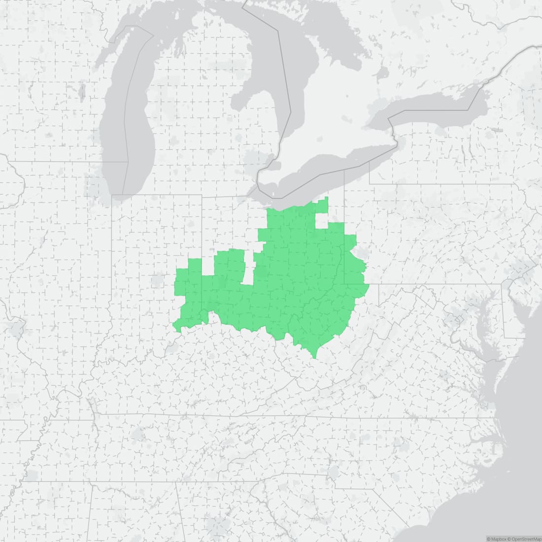 Range map for Northern Ravine Salamander