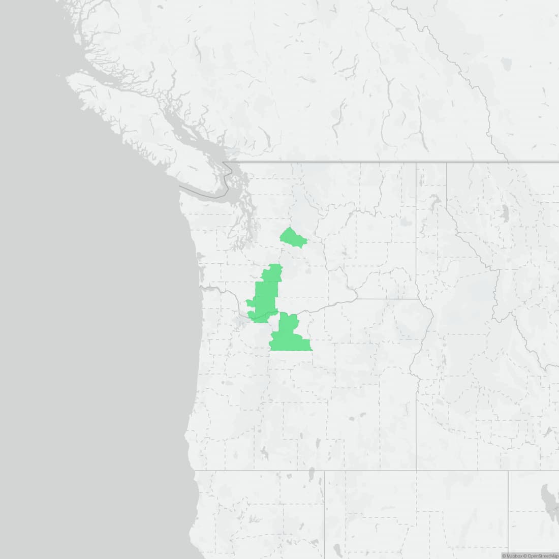 Range map for Larch Mountain Salamander