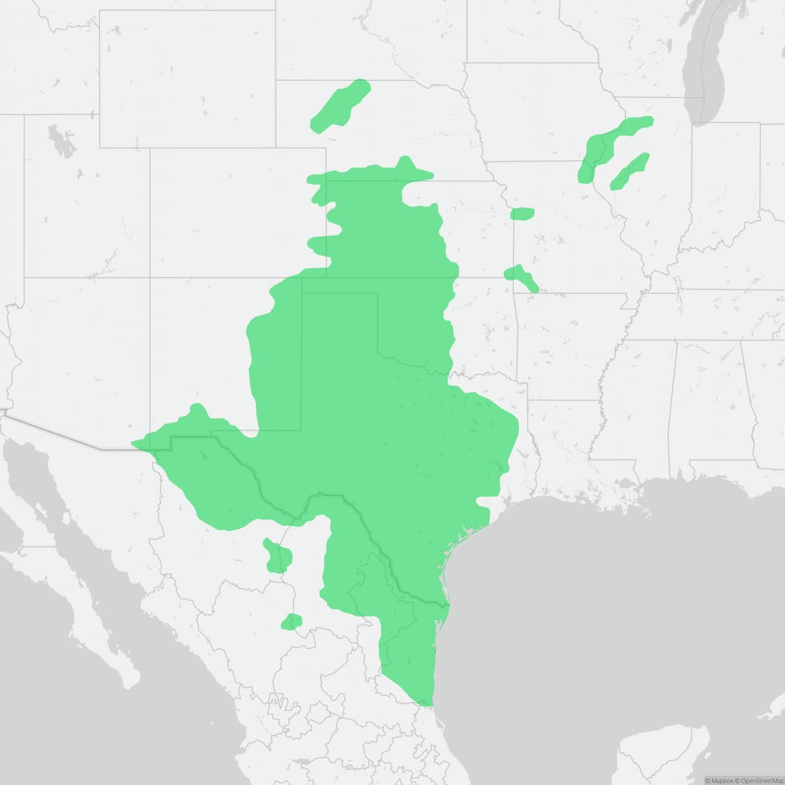 Range map for Yellow Mud Turtle
