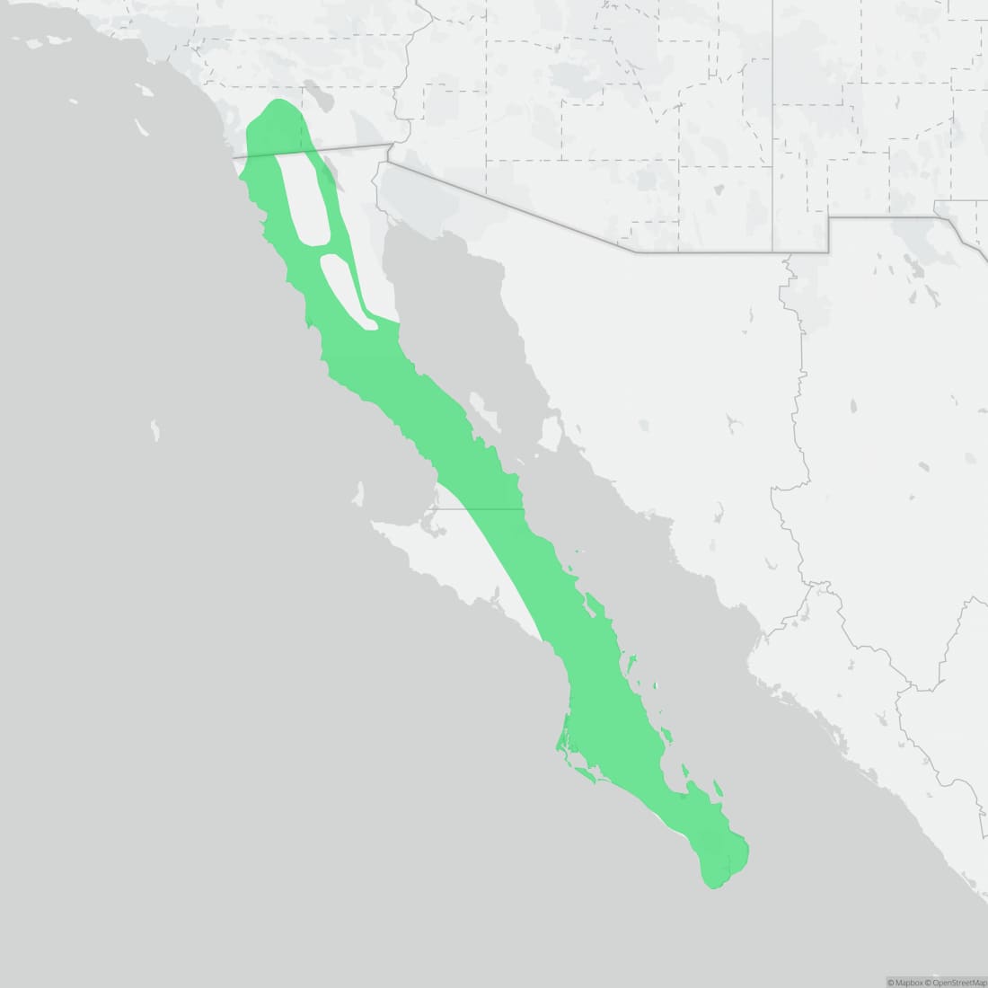 Range map for Black-tailed Brush Lizard