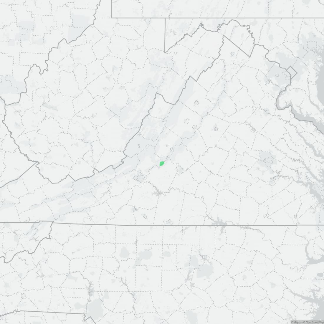 Range map for Peaks of Otter Salamander