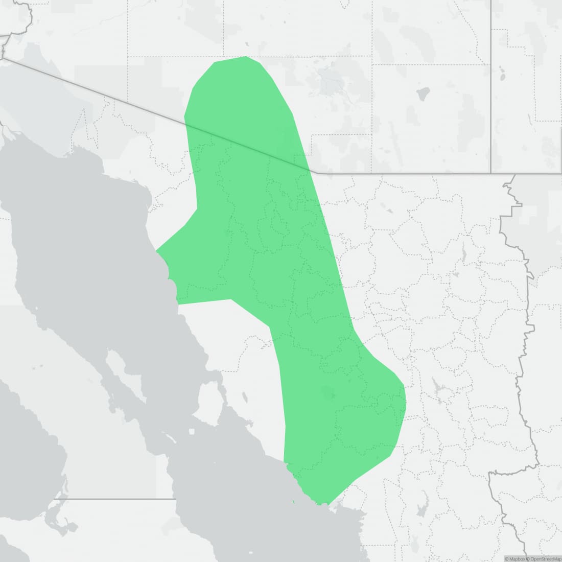 Range map for Arizona Mud Turtle