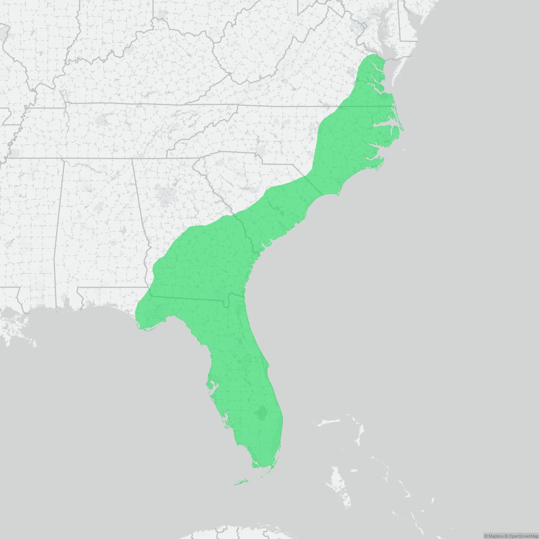 Range map for Striped Mud Turtle