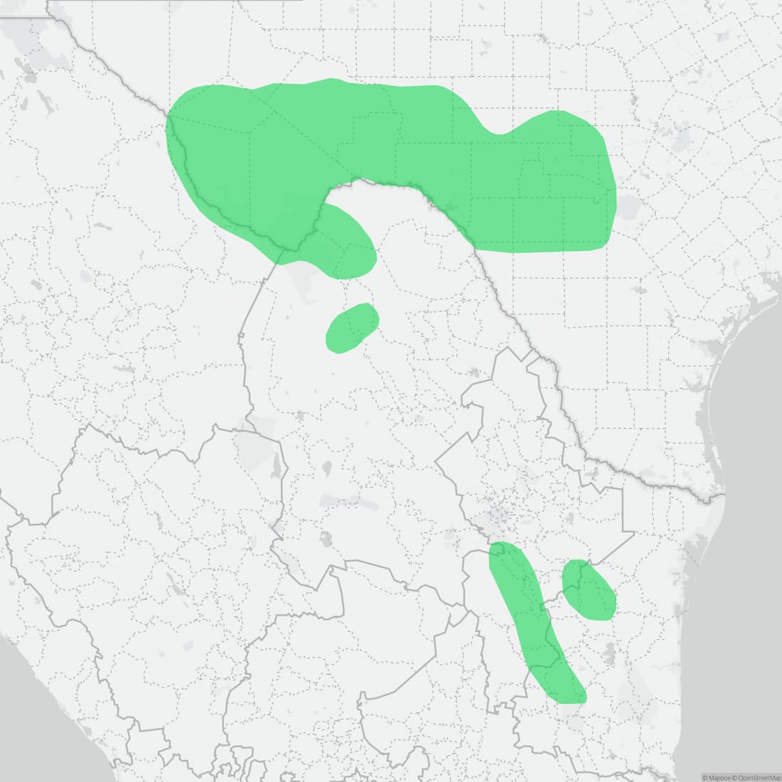 Range map for Baird's Ratsnake