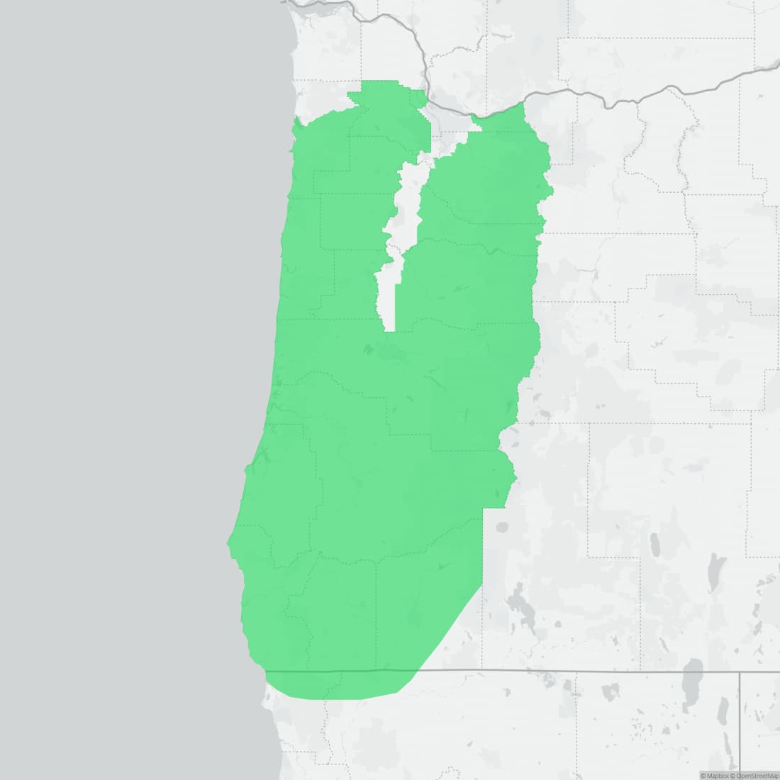 Range map for Clouded Salamander