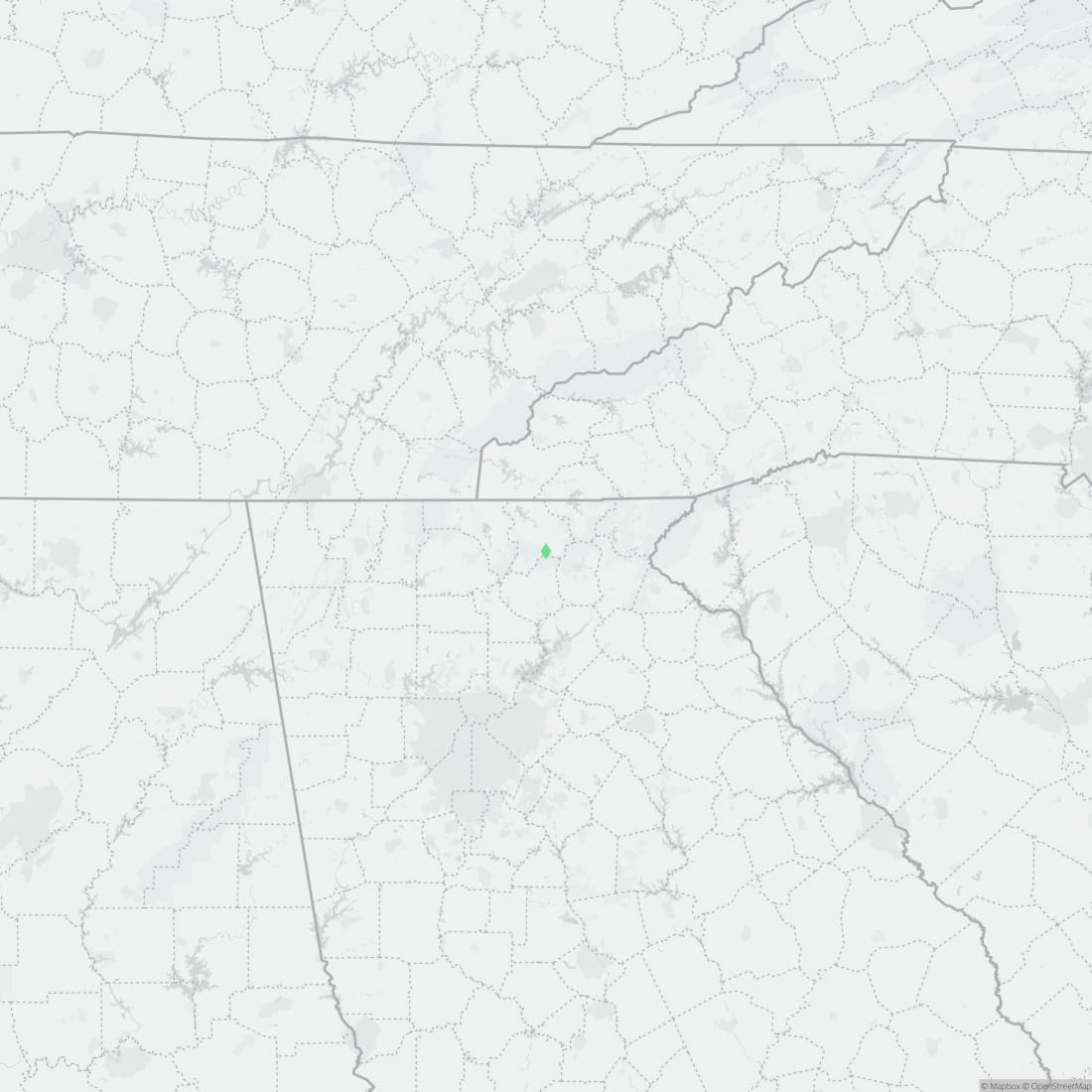 Range map for Dwarf Black-bellied Salamander