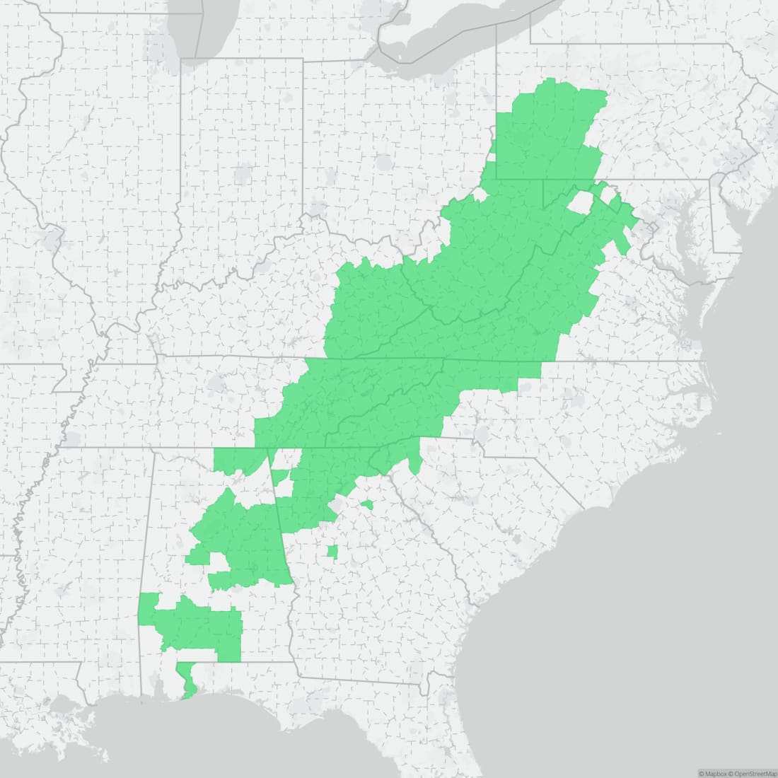 Range map for Seal Salamander