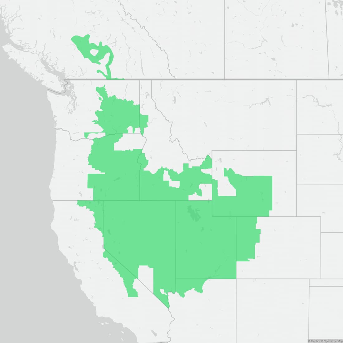 Range map for Great Basin Spadefoot
