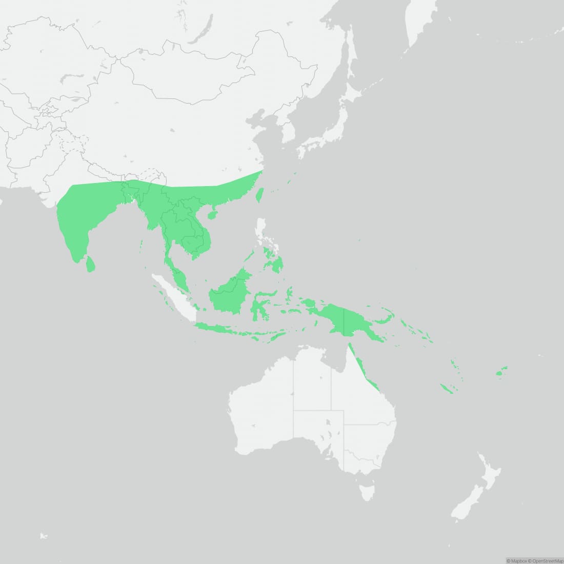 Range map for Mourning Gecko