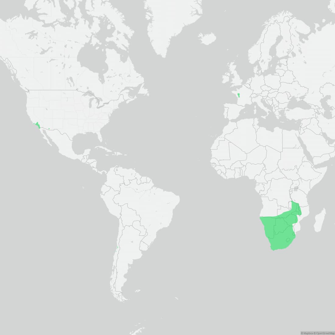 Range map for African Clawed Frog