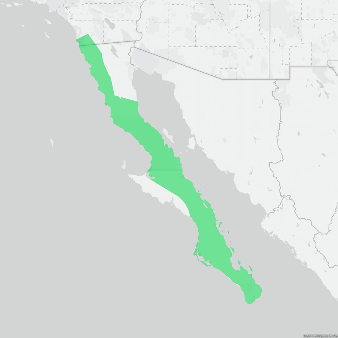 Range map for Baja California Coachwhip