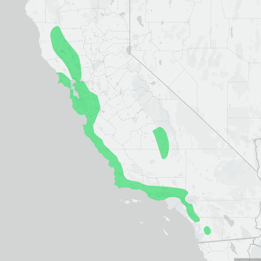 Range map for California Newt