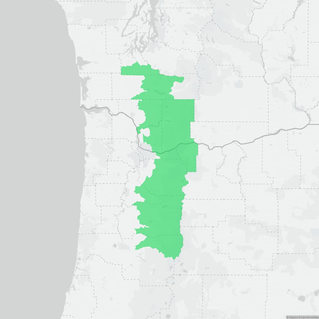 Range map for Cascade Torrent Salamander