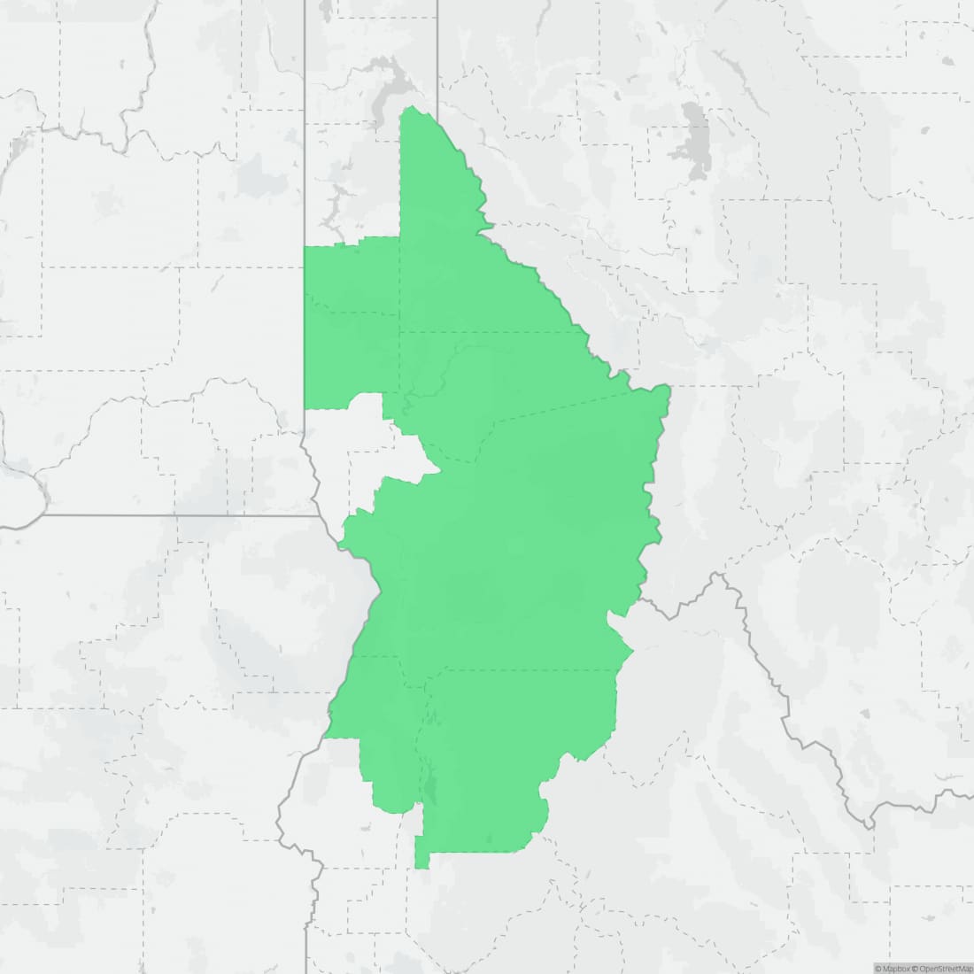 Range map for Idaho Giant Salamander