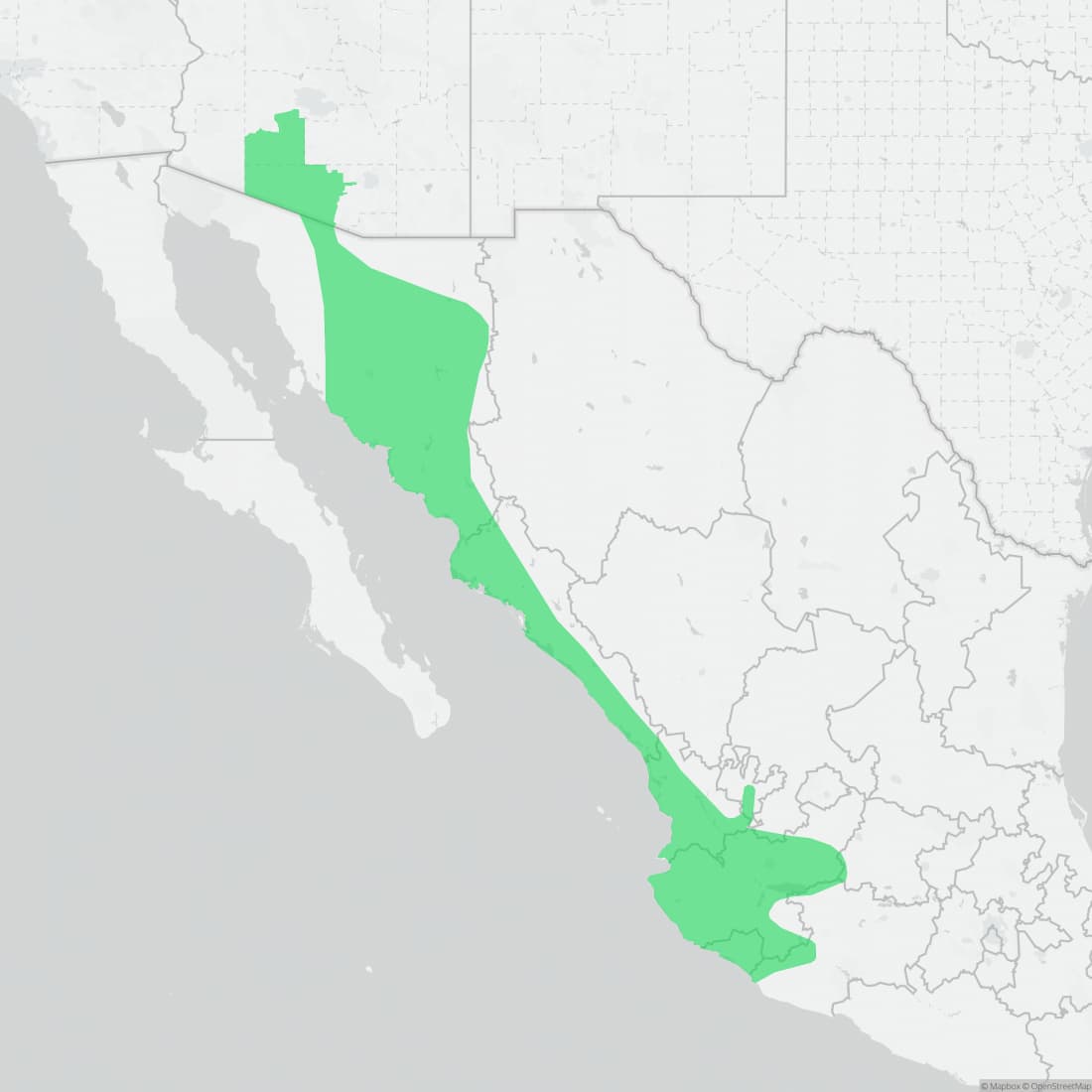 Range map for Lowland Burrowing Tree Frog