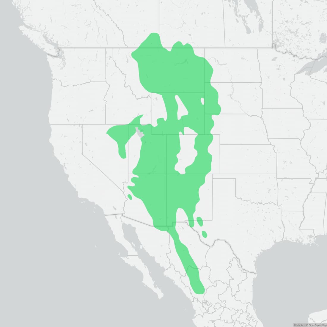 Range map for Greater Short-horned Lizard
