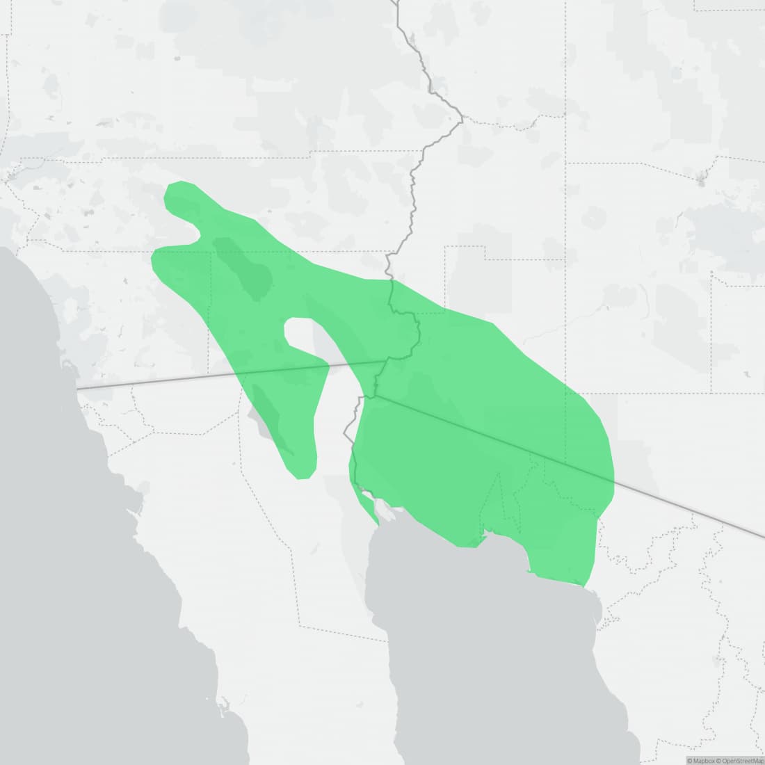 Range map for Flat-tailed Horned Lizard