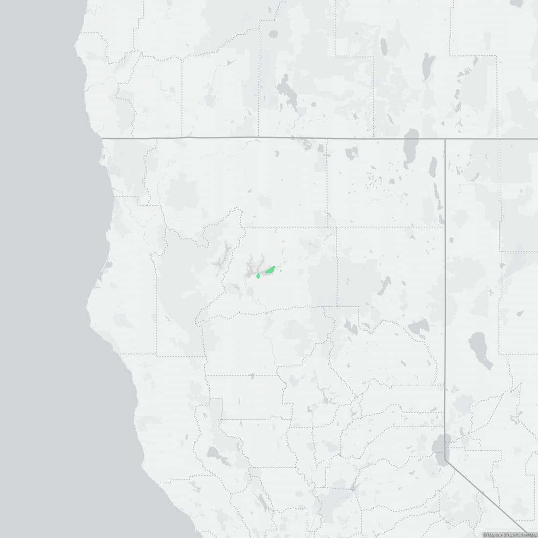 Range map for Shasta Salamander