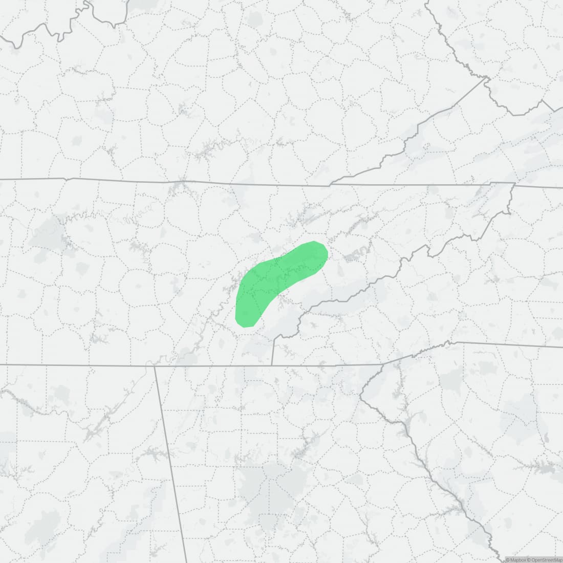 Range map for Berry Cave Salamander