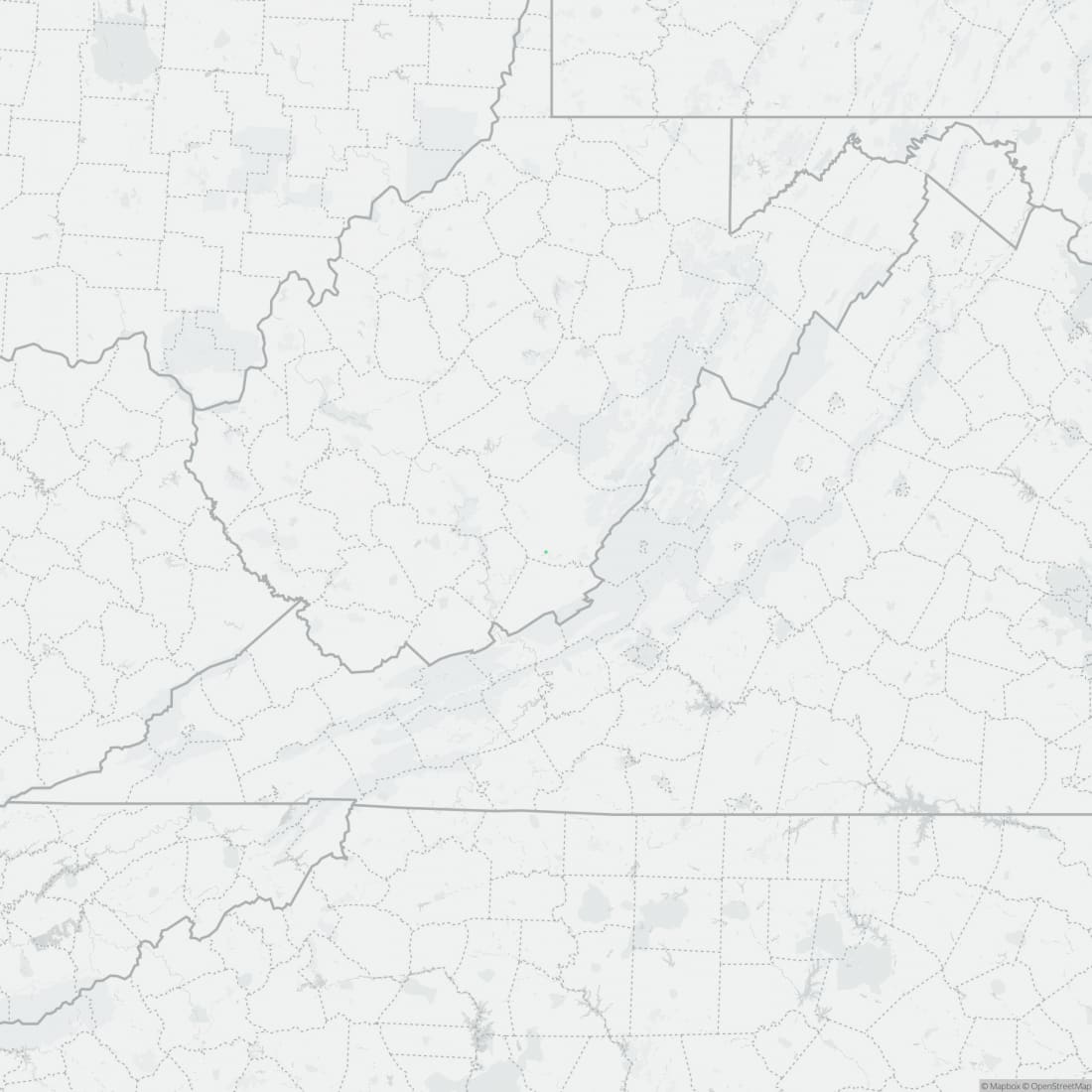 Range map for West Virginia Spring Salamander