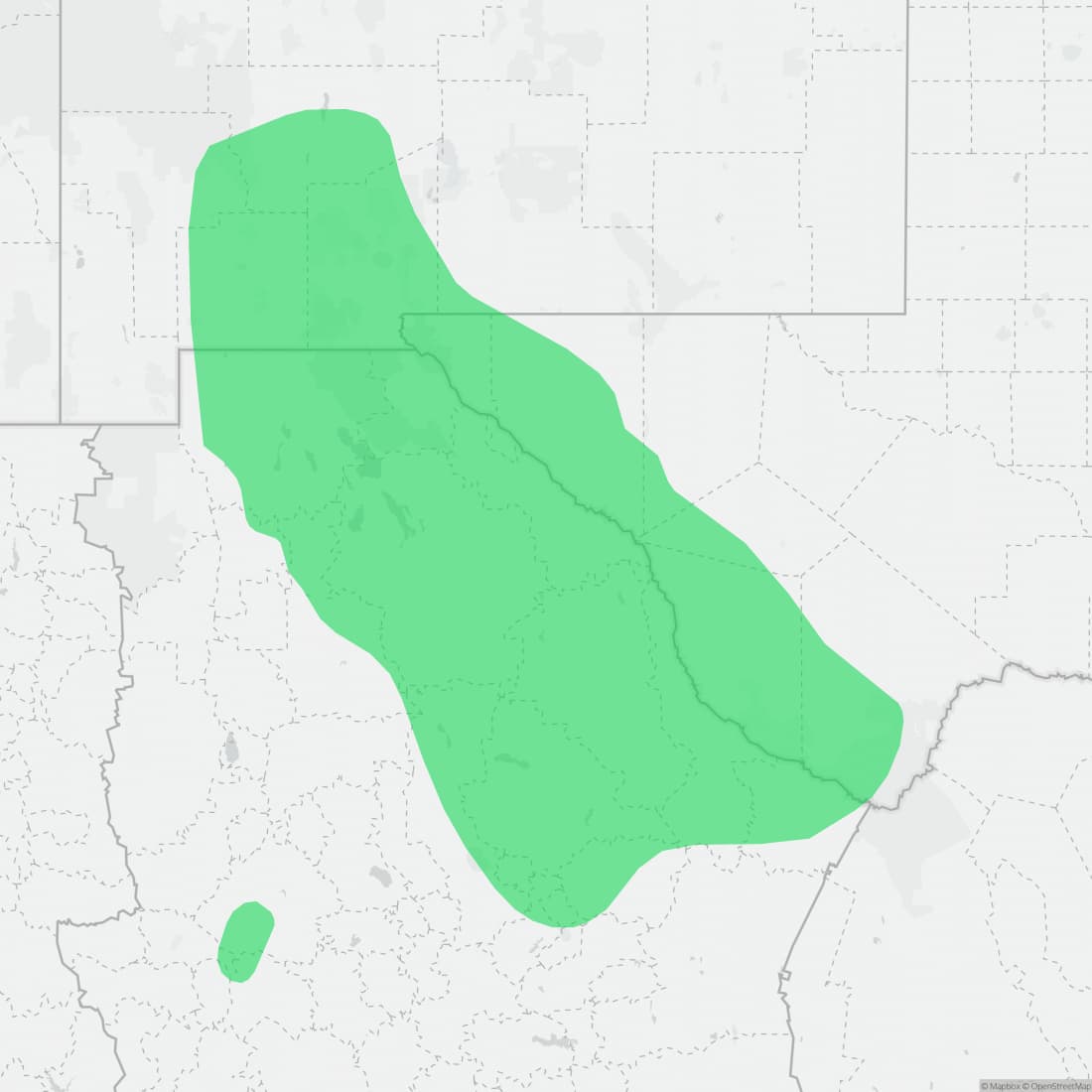 Range map for Texas Lyre Snake