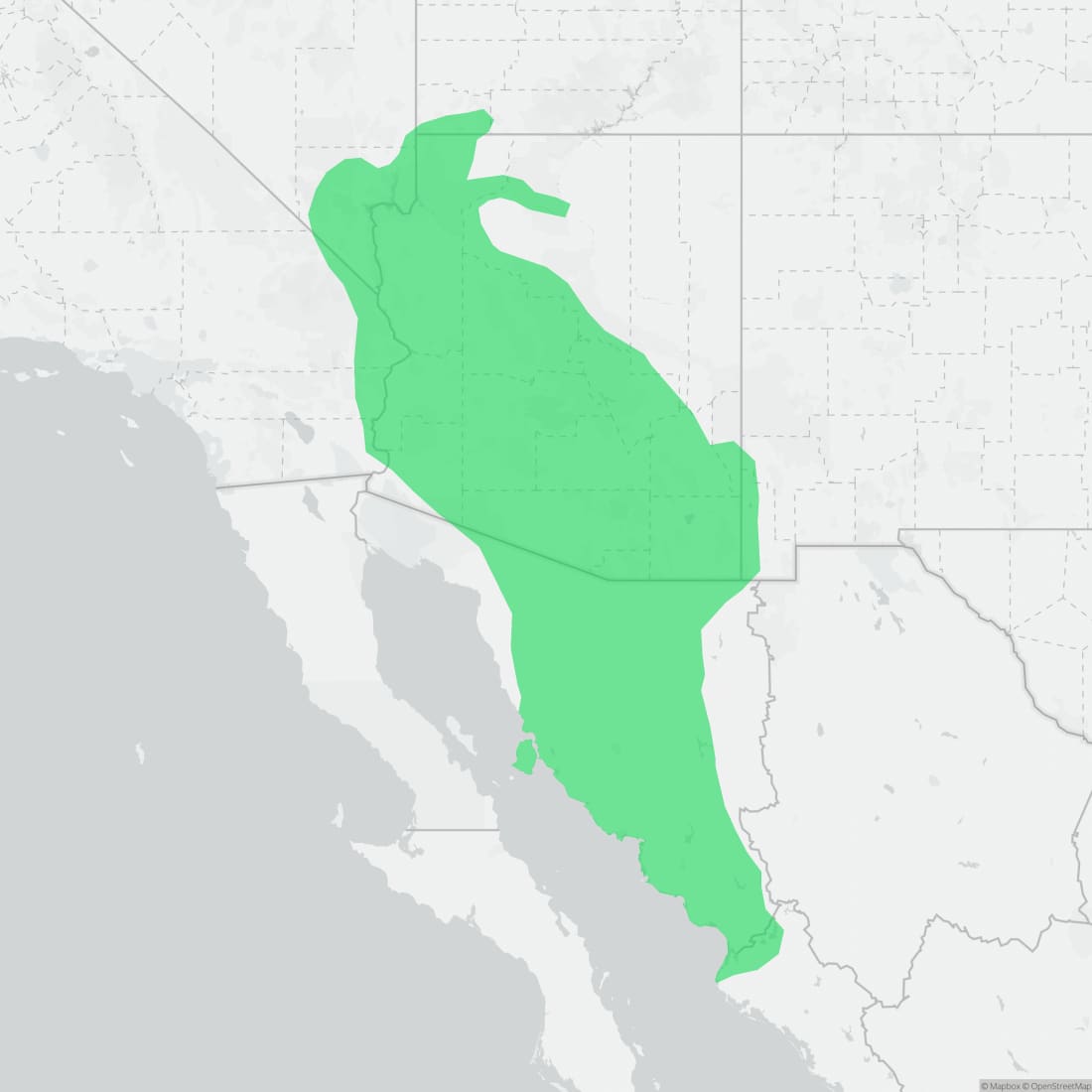 Range map for Sonoran Lyre Snake