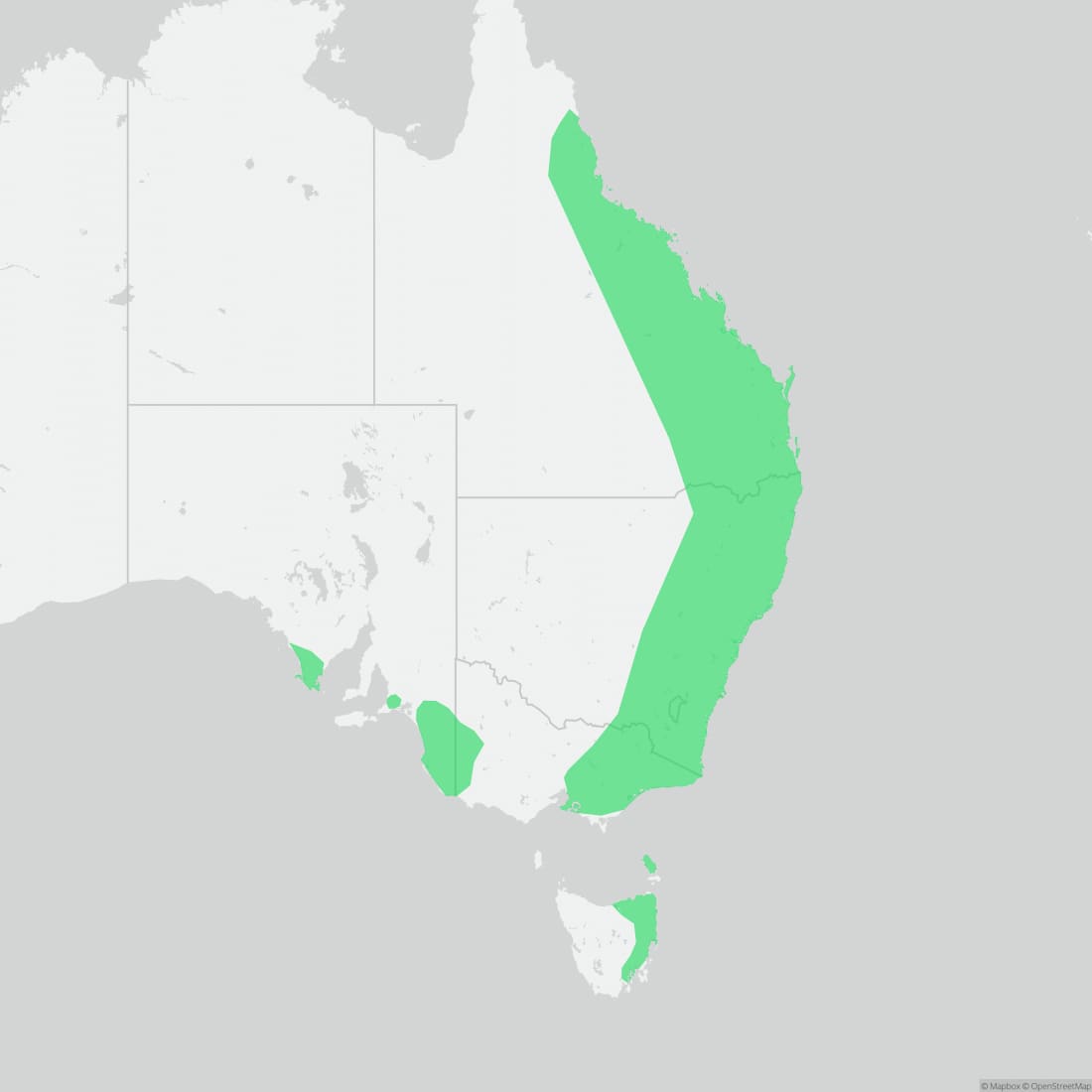 Range map for Delicate Garden Skink
