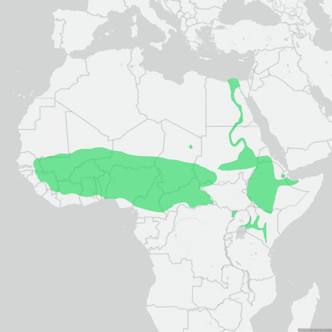 Range map for African Five-lined Skink