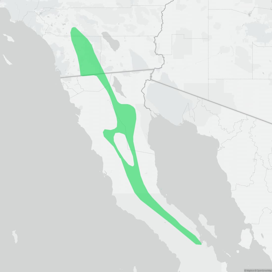 Range map for Banded Rock Lizard