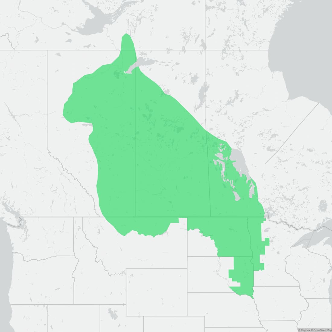 Range map for Canadian Toad
