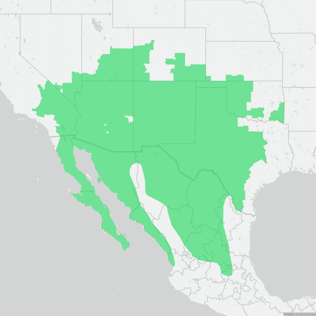 Range map for Red-spotted Toad
