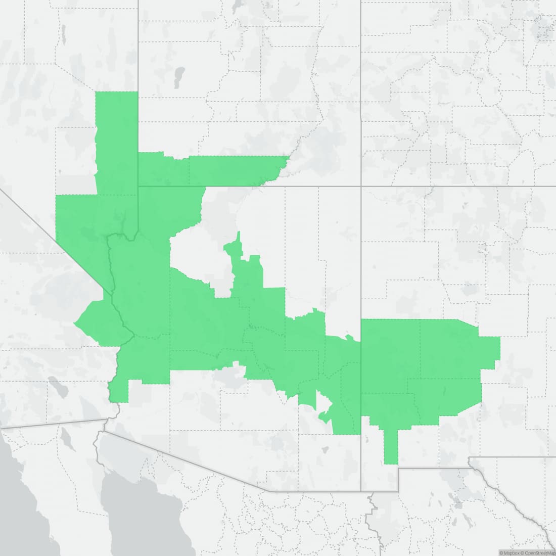 Range map for Arizona Toad