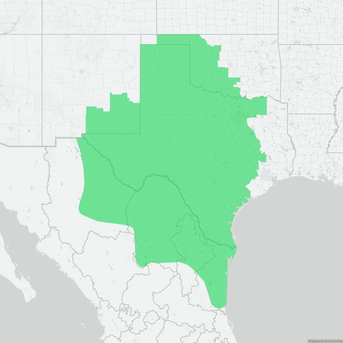 Range map for Texas Toad