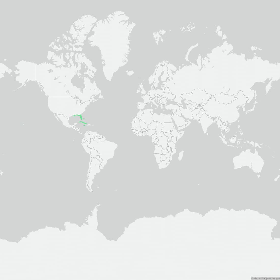 Range map for Greenhouse Frog