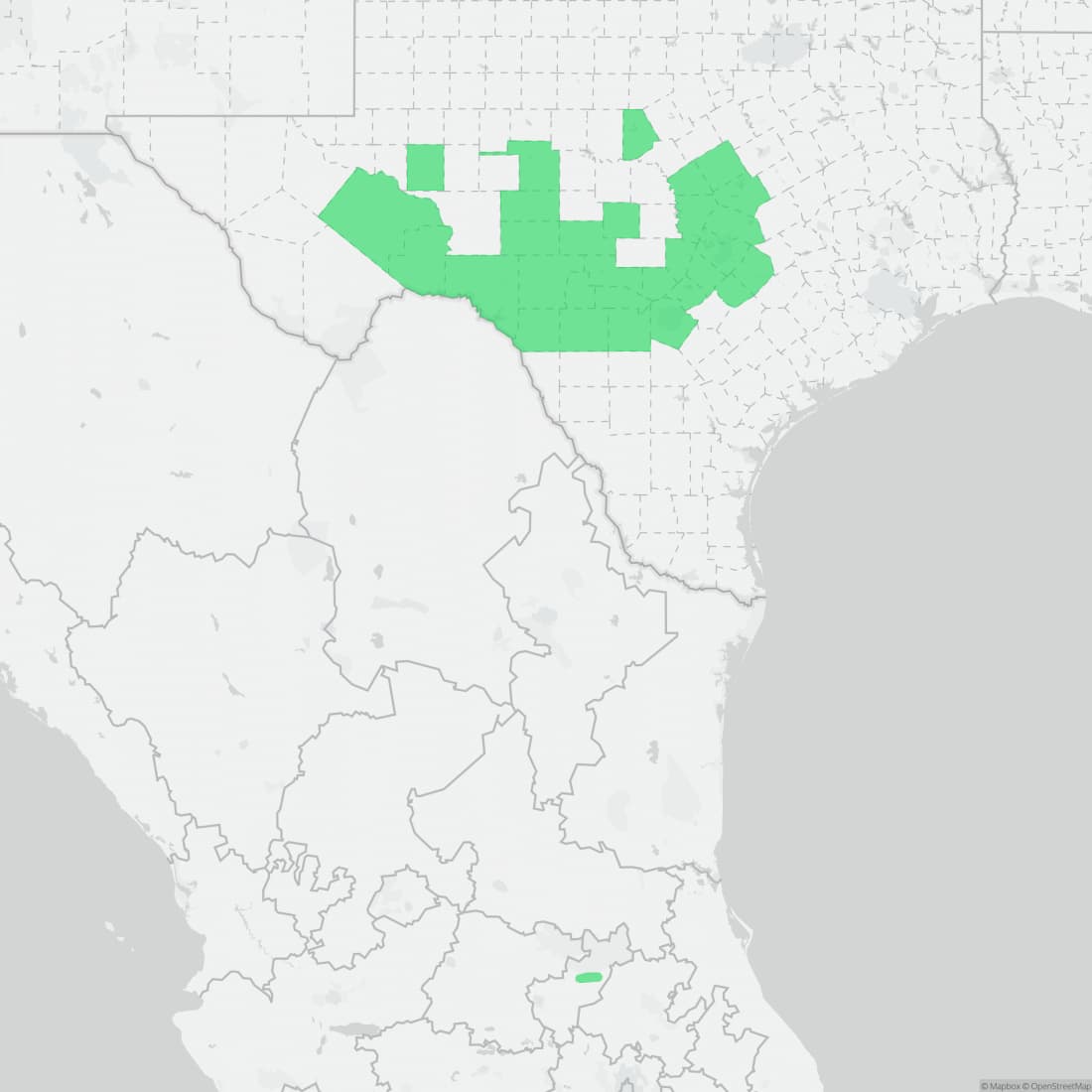 Range map for Cliff Chirping Frog