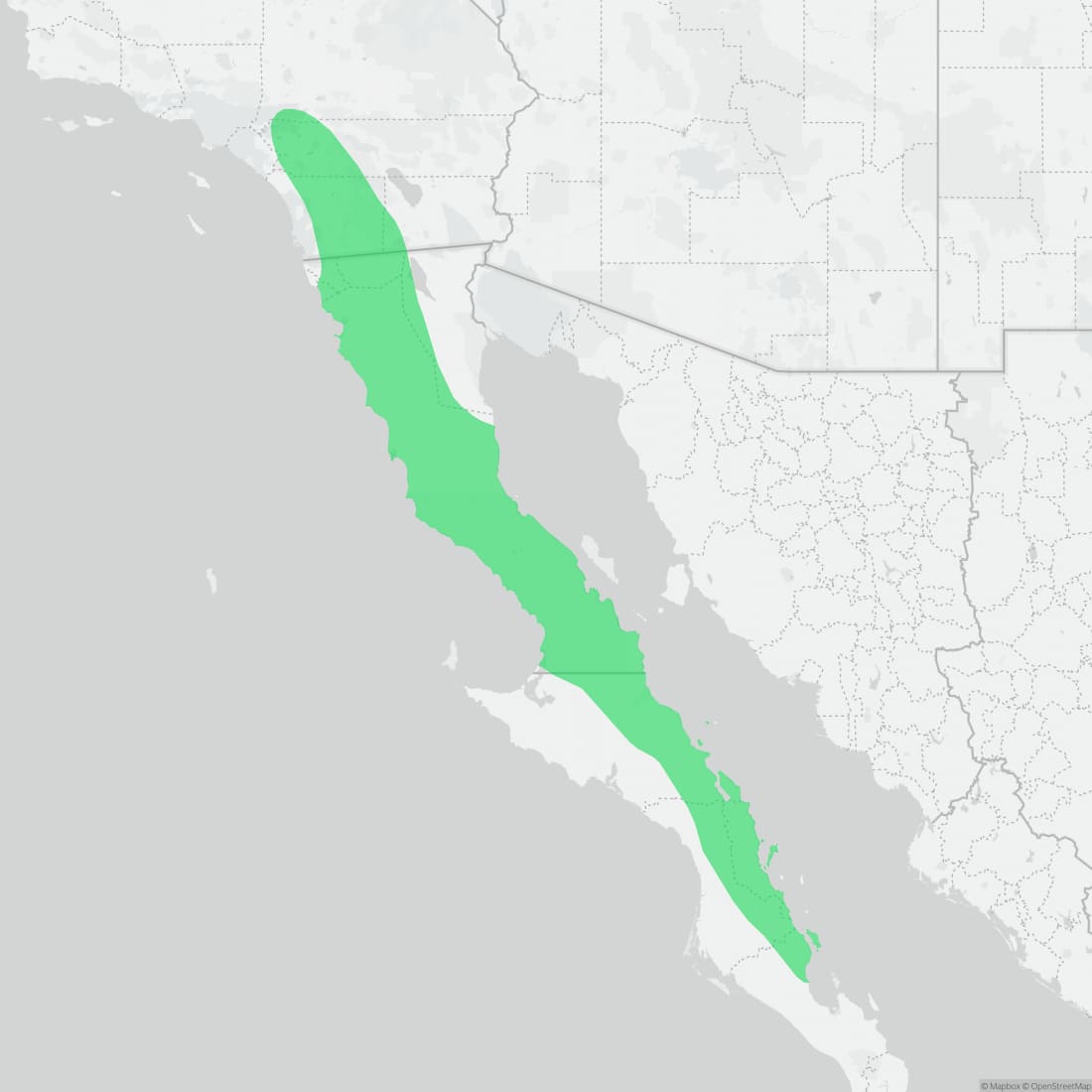Range map for Granite Spiny Lizard