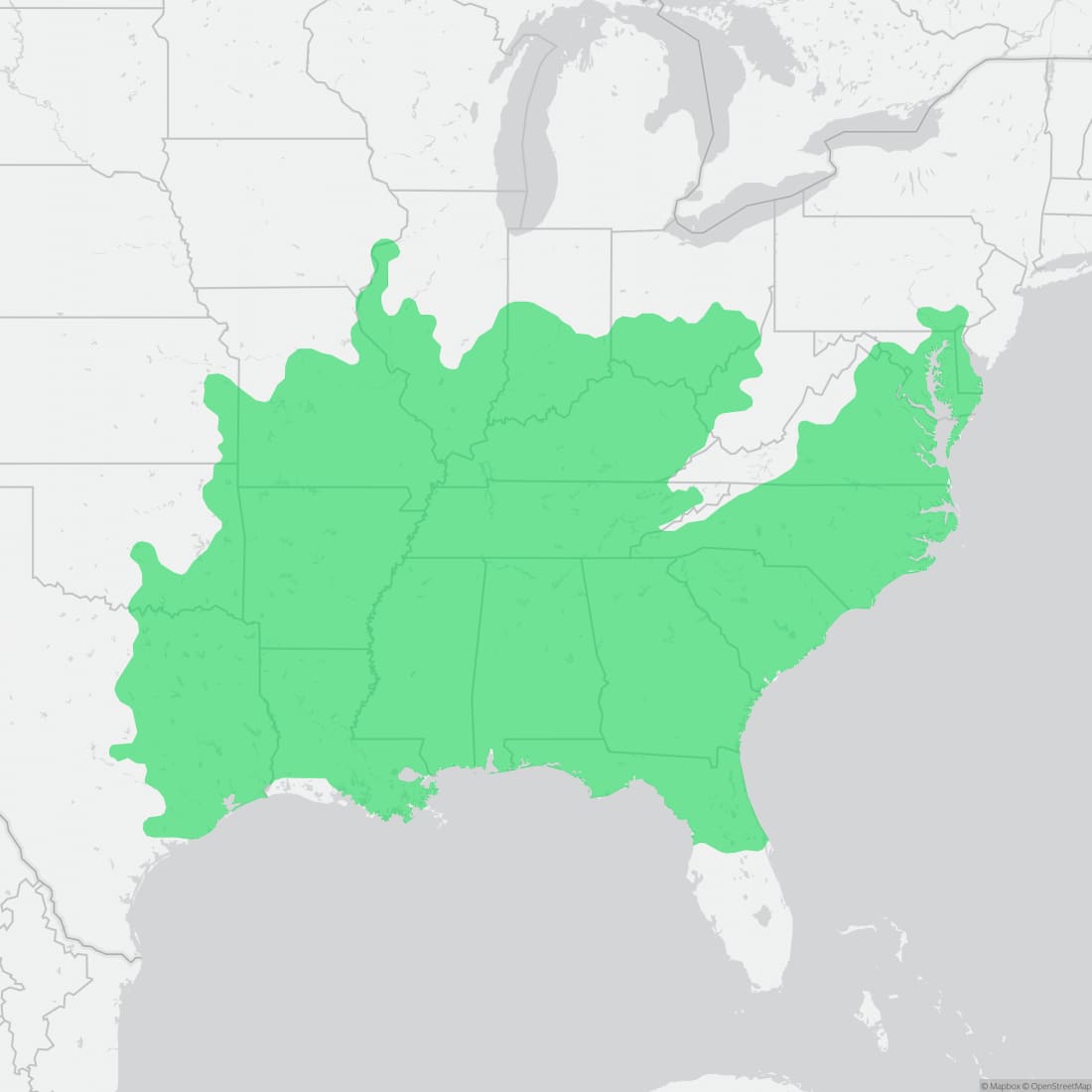 Range map for Broad-headed Skink