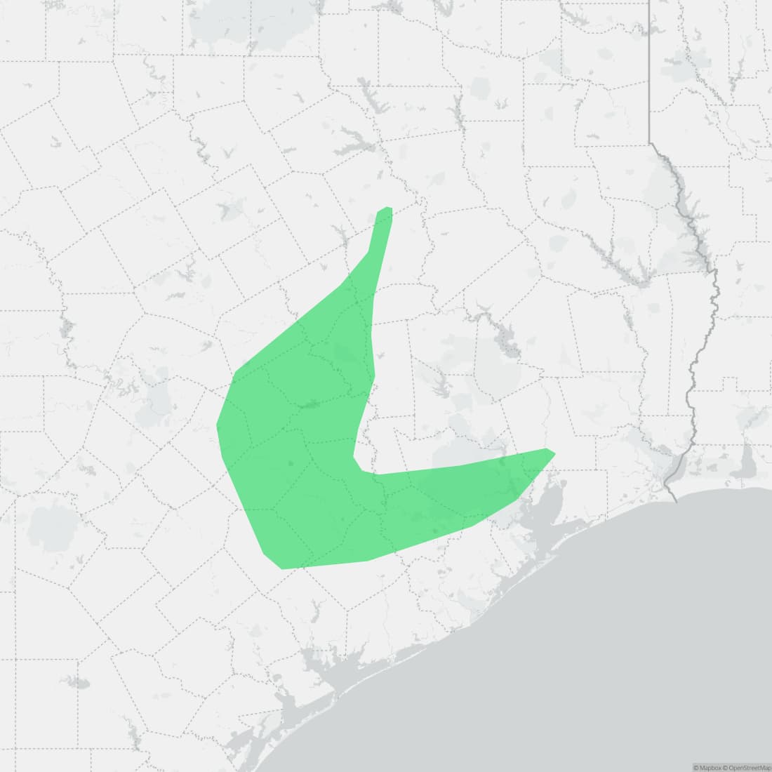 Range map for Houston Toad