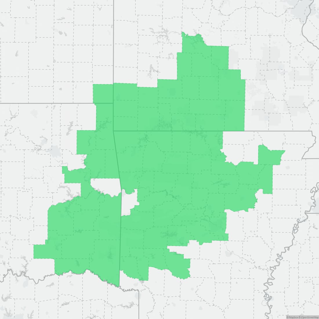 Range map for Many-ribbed Salamander