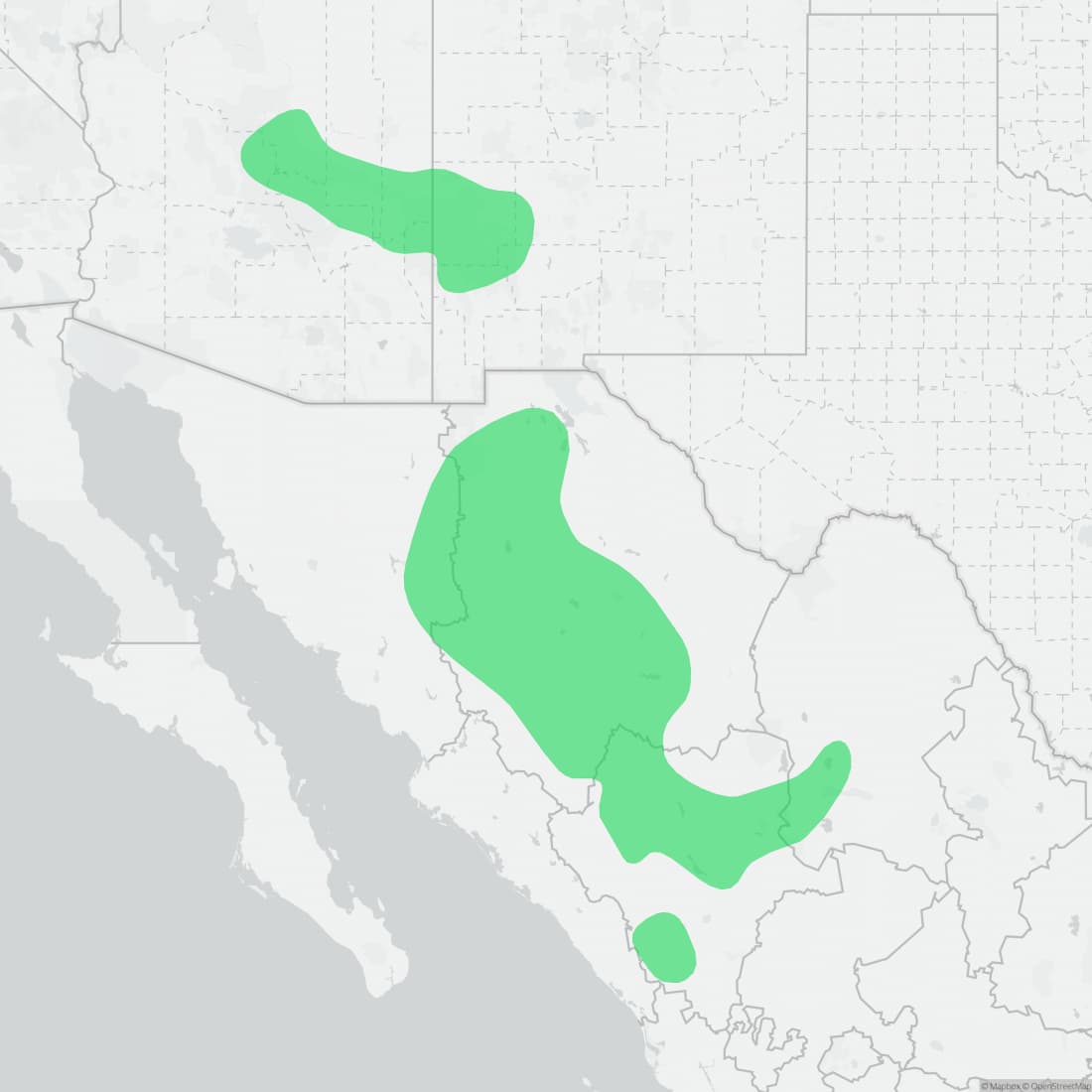 Range map for Narrowhead Garter Snake
