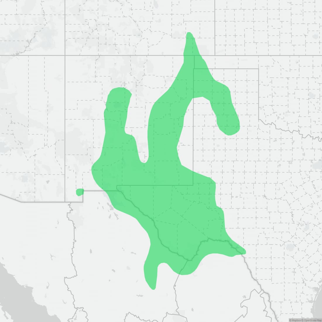 Range map for Common Checkered Whiptail